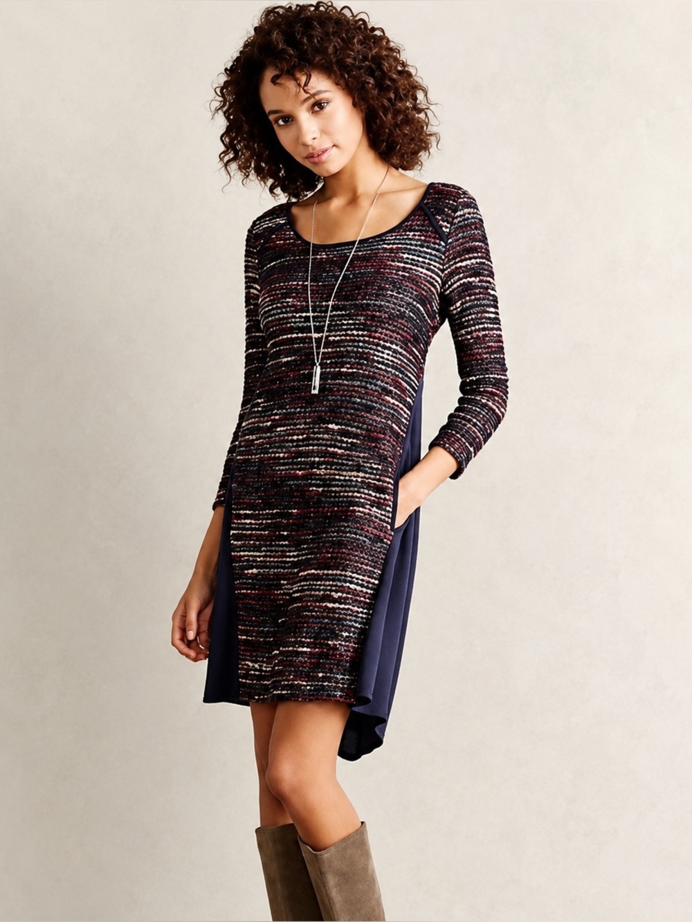 Anthropologie Maeve Marley Boucle Knit Mini Dress